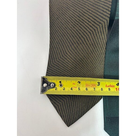 LOT OF 2 Dolce & Gabbana Made in Italy Men's Silk Ties Green Abstract & Stripes - Picture 2 of 8